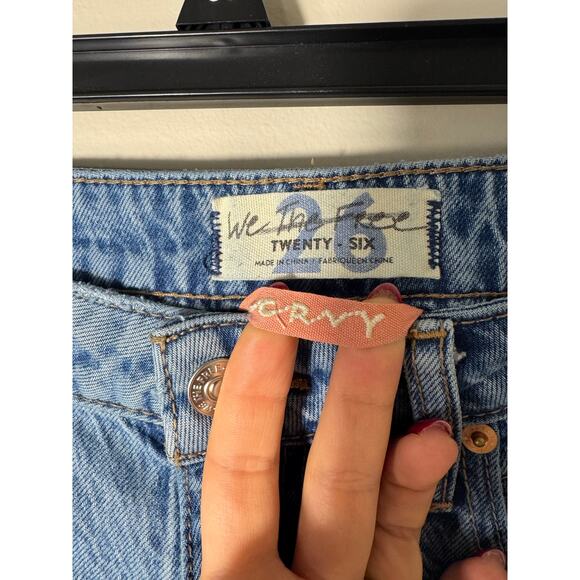 Free People We The Free High Rise Curvy Wide Leg Baggy Distressed Jeans 26 - Picture 5 of 5